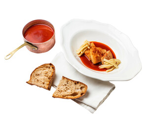 hungarian cuisine chicken with bread sauce