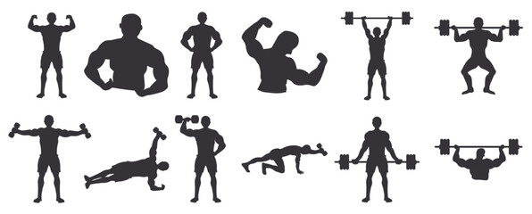 bodybuilder body vector