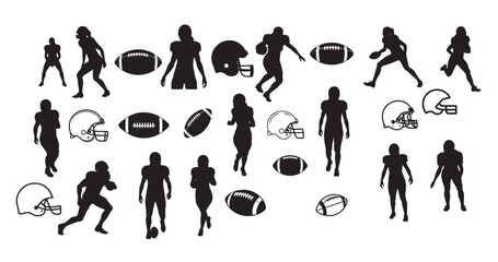 female american football player silhouette vector