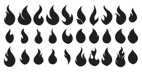 fire flame icon set symbol of fire