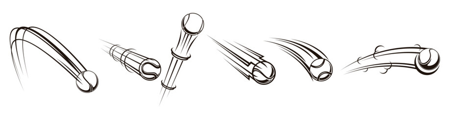 flying tennis balls vector illustration