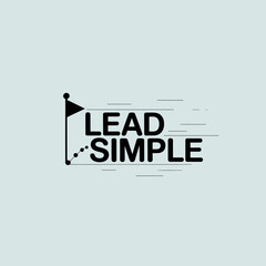 Minimalist logo design for 'lead simple' featuring a golf flag and subtle motion lines for a dynamic and modern brand identity vector