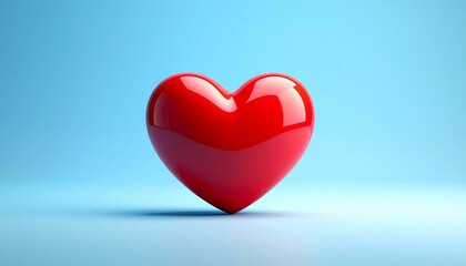 red heart on white background