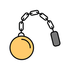 Ball icon with white background vector stock illustration