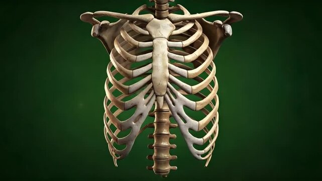 Detailed 3D Human Rib Cage Anatomy Visual