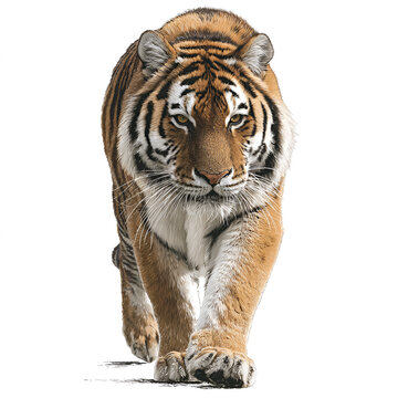 Amur Tiger Isolated on Transparent Background