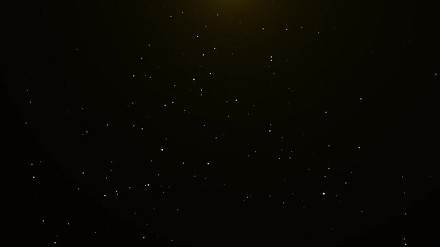 glowing golden particles floating in dark space background - Powered by Adobe