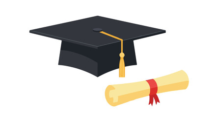 Graduation Cap and Diploma Celebrating Academic Achievement
