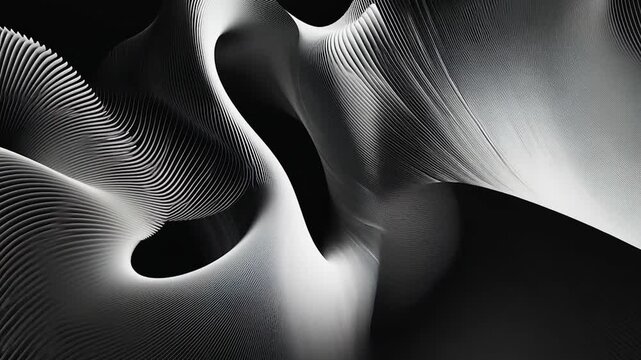 Abstract black and white textured forms