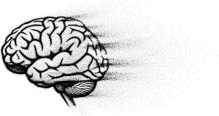 Digital stipple art with abstract, spray-like grain. Vectorized monochrome texture over white background.