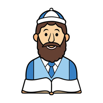 bearded man reading book, blue outfit clip art preview