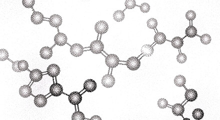 Digital stipple art with abstract, spray-like grain. Vectorized monochrome texture over white background.