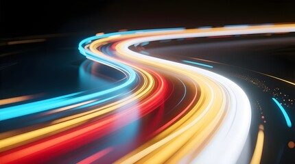 road, night, traffic, highway, light, speed, motion, lights, car, way, fast