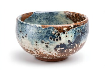 Handmade Ceramic Bowl Isolated on White Background