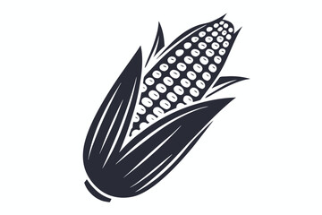 Corn Cob with Husk Outline Style