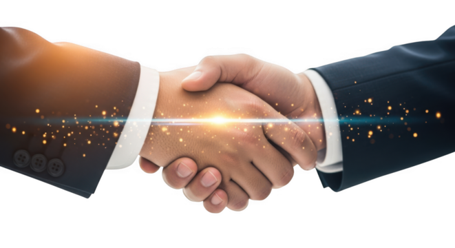 3d realistic handshake symbolizing partnership and business success transparent background