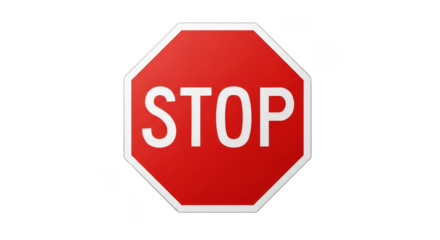 Red stop sign dominating black background