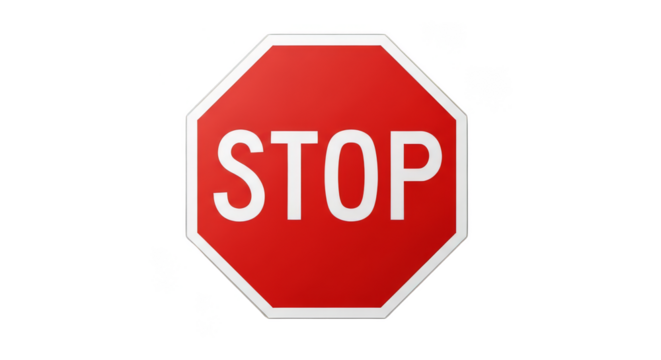 Red stop sign dominating black background
