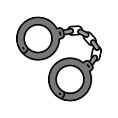 Handcuffs icon with white background vector stock illustration