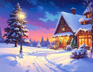 Fototapeta premium クリスマス 雪 生成AI 背景