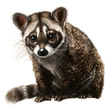 Asian Palm Civet isolated on white background
