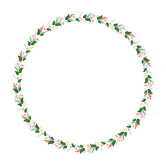 round frame made of colorful flowers