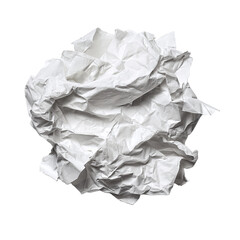 Crumpled white paper ball