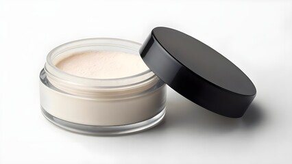 Loose Setting Powder Mini Jar Mockup in Travel Size | Blank Cosmetic Packaging Template for Makeup Branding, Beauty Advertising, and Professional Product Presentation