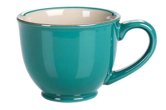 Teal Coffee Mug, isolated on transparent background