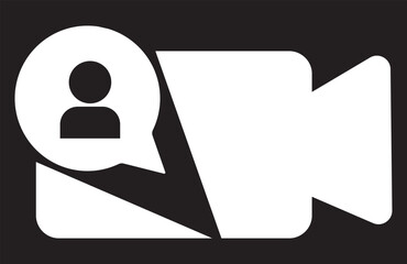 video camera icon for app and website. vector.Play button on video camera icon in generic style