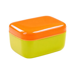 Bright orange and lime green rectangular food container