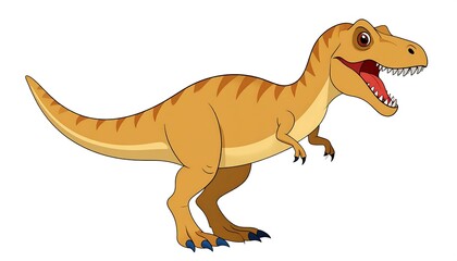 Fototapeta premium A cartoon depiction of a Tyrannosaurus Rex, showcasing its large size and expressive features against a plain white background.