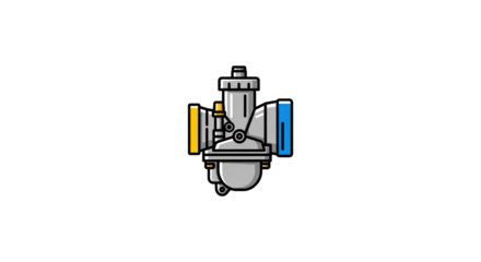 Detailed Illustration of a Motorcycle Carburetor Fuel Mixing System Function