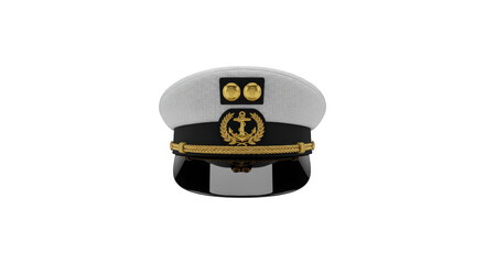 Naval Officer Uniform Cap with Gold Emblem and Insignia Detailed Design