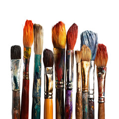 Colorful paintbrushes close-up