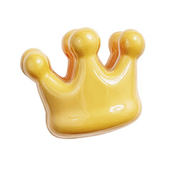 Glossy yellow crown illustration with smooth rounded spikes and a liquid like texture