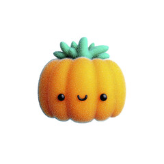 Adorable Anthropomorphic Pumpkin Character With A Cheerful Expression And Sparkly Texture On A Transparent Background