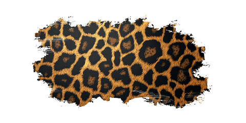 Leopard Print Pattern With Artistic Brush Stroke Effect Isolated On Transparent Background