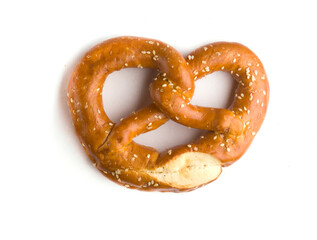 pretzel on white background isolated

