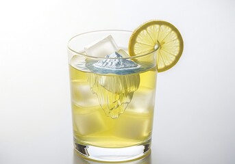 Chilled iced lime drink with fresh citrus slices and mint leaves symbolizing summer refreshment and vitality