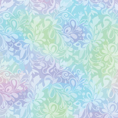 Delicate floral pattern with watercolor effect in pastel shades for elegant and artistic designs, seamless pattern, Stock royalty free image.