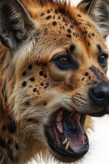 Hyena patterns and textures in their fur up close