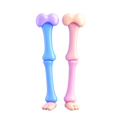 two plastic bone shaped toys are shown against a black background