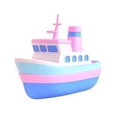 there is a small boat with a cross on the top