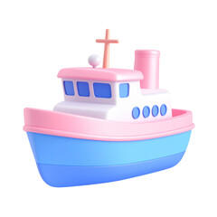 there is a small boat with a cross on the top