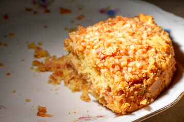 cozy nut cake on a plate dessert with grilled cheese spread delicious with nuts