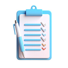 a close up of a clipboard with a pen and checklist on it