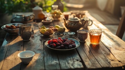 Outdoor tea time feast