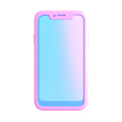 a close up of a pink and blue phone with a black background
