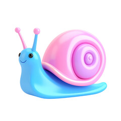 there is a blue and pink snail with a pink shell